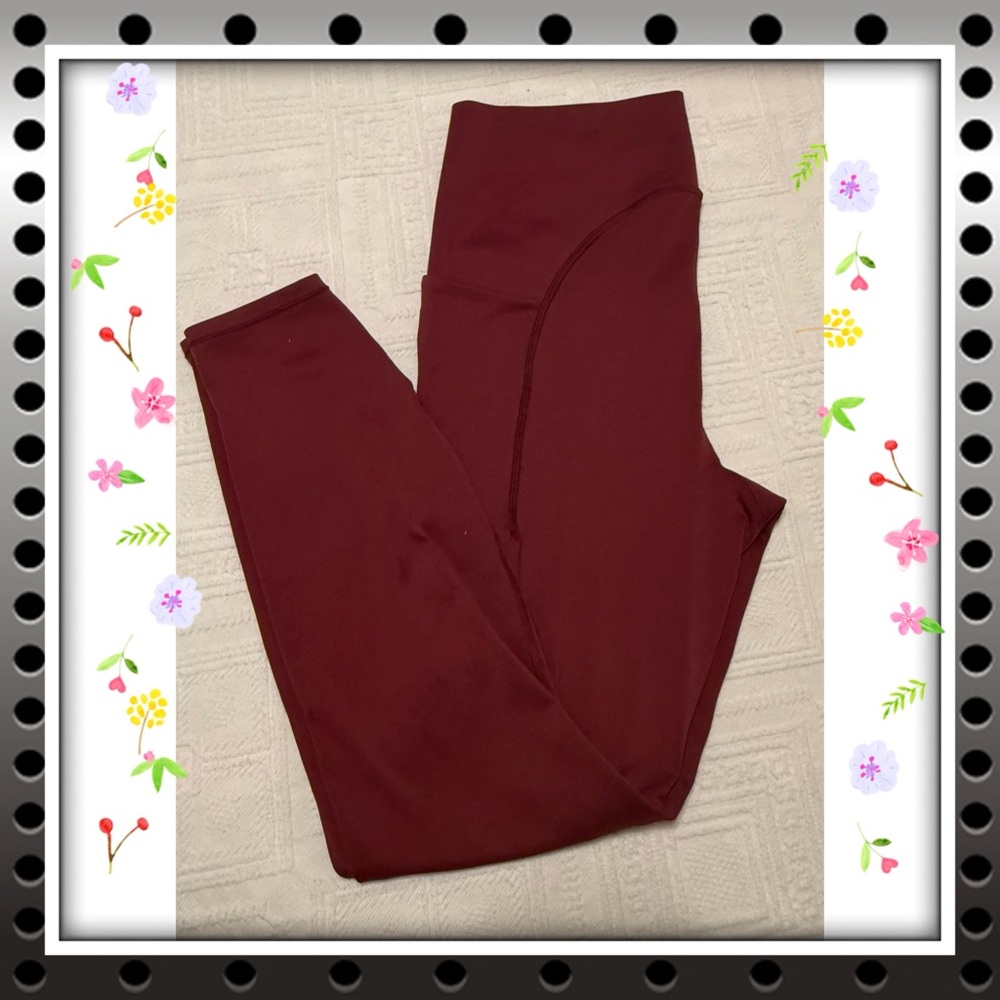 All in Motion leggings - large - burgundy red/purple - cut outs outside calf